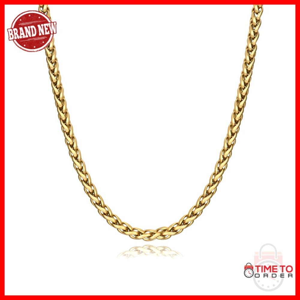 Men's Stainless Steel Chain Necklace, Heavy Durable Link, 22 & 24 Inch
